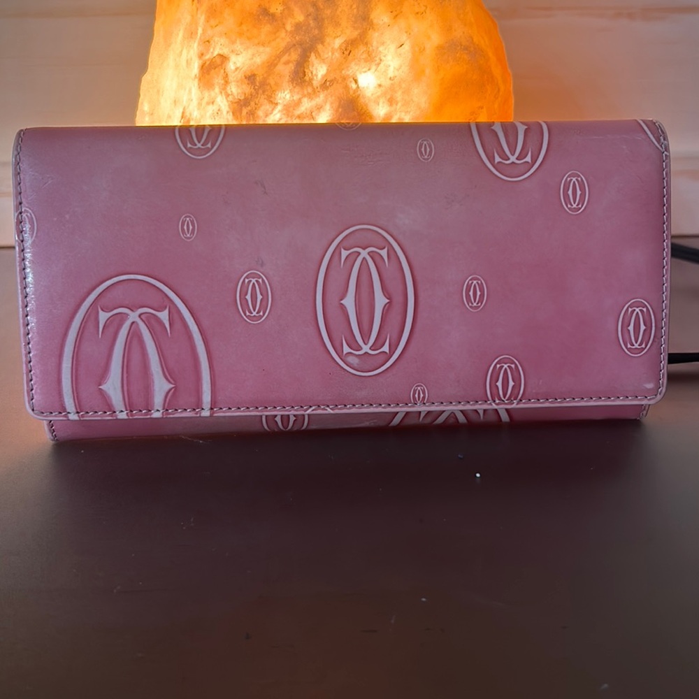 Cartier vintage 2000’s pink patent leather wallet GUC